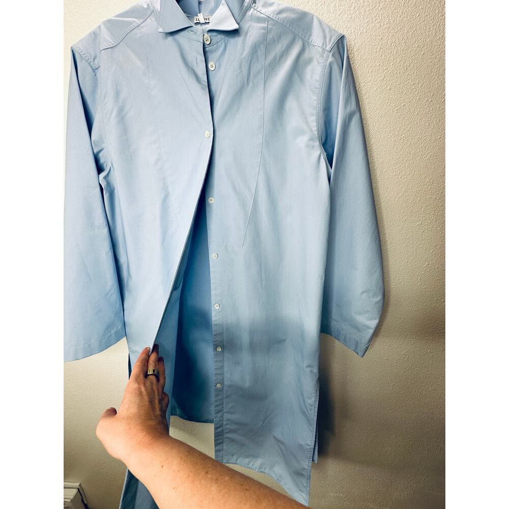 Loewe Light Blue Front Button Split Side Asymmetr… - image 5